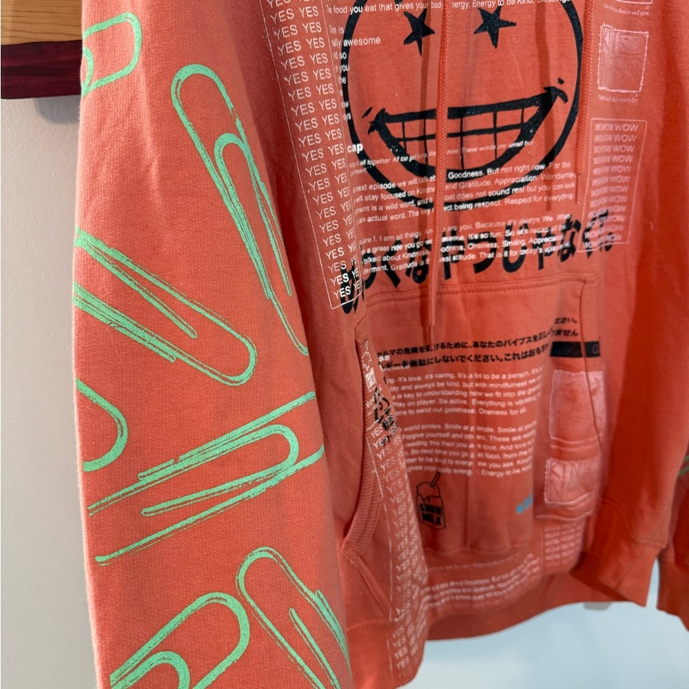 Snow Milk Men's Graphic Hoodie One of One, No More Like This 1 - Orange Size L - Picture 3 of 9